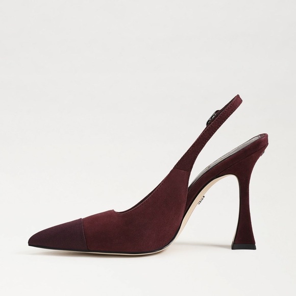 Sam Edelman ODETTE CAP TOE SLINGBACK PUMP in Parisian Plum Suede | LIKE NEW - Picture 4 of 12